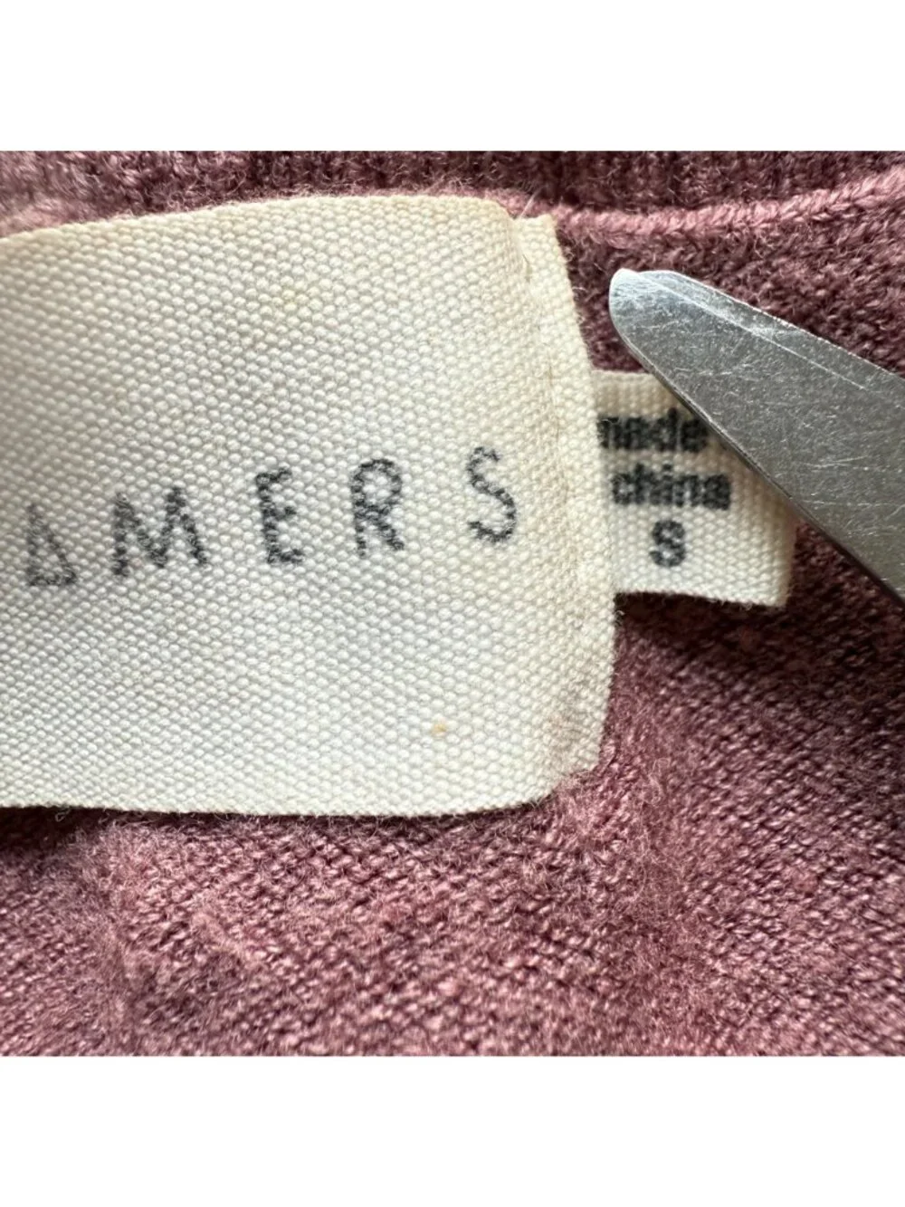 Dreamers Size S Mauve Cotton Rayon Blend Lightweight Long Sleeve V-Neck Sweater